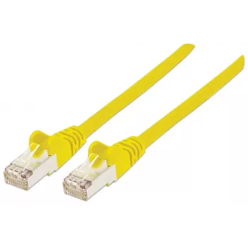 Intellinet tinklo pataisymo kabelis, Cat6A, 0,5 m, geltonas, varinis, S/FTP, LSOH / LSZH, PVC, RJ45, paauksuoti kontaktai, nesukabinamas, su apsauginiu gaubteliu, garantija visam laikui