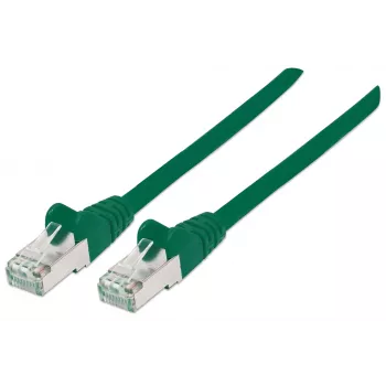 Intellinet tinklo komutacinis kabelis, Cat6A, 1 m, žalias, varis, S/FTP, LSOH / LSZH, PVC, RJ45, paauksuoti kontaktai, neužkabinamas, su apsauginiu gaubteliu, garantija visam laikui
