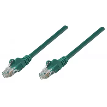 Intellinet tinklo komutacinis kabelis, Cat6, 0,25 m, žalias, varis, S/FTP, LSOH / LSZH, PVC, RJ45, paauksuoti kontaktai, bekliūvis, su apsaugine mova, garantija visam laikui