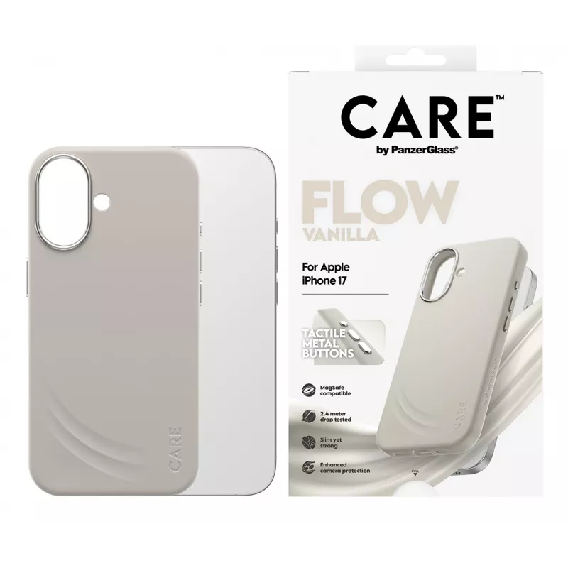 PanzerGlass CARE by ® Feature FLOW dėklas Vanilla su MagSafe iPhone 17