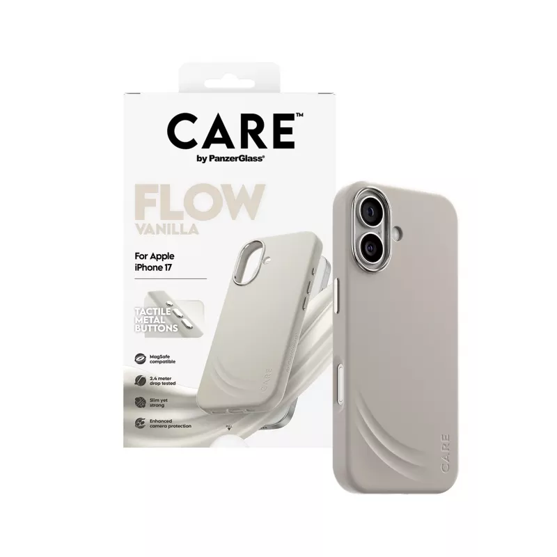 PanzerGlass CARE by ® Feature FLOW dėklas Vanilla su MagSafe iPhone 17