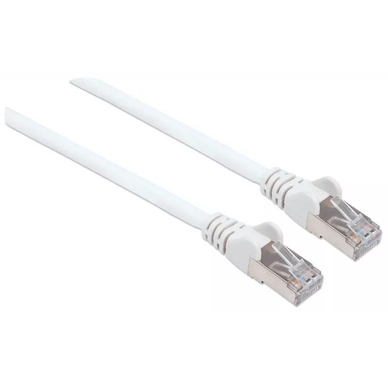 Intellinet tinklo komutacinis kabelis, Cat6, 1 m, baltas, varis, S/FTP, LSOH / LSZH, PVC, RJ45, paauksuoti kontaktai, neužkabinamas, su apsauga, garantija visam laikui
