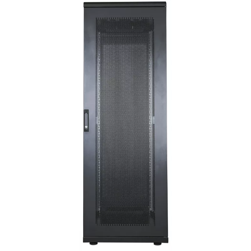 Intellinet 19 colių serverių spinta - laisvai stovinti, 42U, 600x1000mm (plotis x gylis), juoda, plokščia pakuotė, maks. 1500 kg, kelių taškų durų užraktas, po vieną užraktą šoninėms plokštėms, naudojamas gylis nuo 123 iki 773 mm, IP20 apsaugos klasė, stovas, plienas