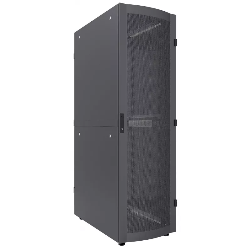 Intellinet 19 colių serverių spinta - Pastatoma, 42U, 600x1200mm (plotis x gylis), Juoda, Plokščia pakuotė, Maks. 1500kg, Kelių taškų durų užraktas, Vienas užraktas šoniniam skydeliui, Naudojamas gylis 123–973mm, IP20 klasė, Stovas, Plienas