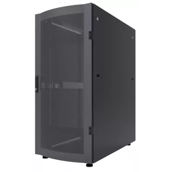 Intellinet 19 colių serverių spinta – laisvai pastatoma, 36U, 600x1200 mm (plotis x gylis), juoda, plokščia pakuotė, maks. 1500 kg, kelių taškų durų užraktas, po vieną užraktą šoninėms plokštėms, naudojamas gylis 123–973 mm, IP20 klasė, stovas, plienas