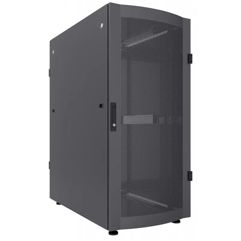 Intellinet 19 colių serverių spinta – laisvai pastatoma, 36U, 600x1200 mm (plotis x gylis), juoda, plokščia pakuotė, maks. 1500 kg, kelių taškų durų užraktas, po vieną užraktą šoninėms plokštėms, naudojamas gylis 123–973 mm, IP20 klasė, stovas, plienas