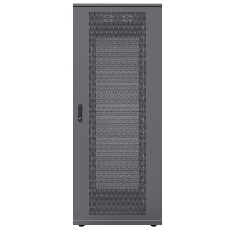 “Intellinet” 19 colių serverių spinta - laisvai pastatoma, 47U, 800x1200 mm (plotis x gylis), juoda, išardyta, maks. 1500 kg, kelių taškų durų užraktas, po vieną užraktą šoninėms plokštėms, reguliuojamas gylis 123–973 mm, IP20, stovas, plienas