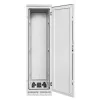 Intellinet Industrial IP55 19 colių tinklo spinta su integruotais ventiliatoriais, 42U 800 mm gylio, ant stogo montuojamas keturių ventiliatorių vėdinimo įrenginys, apsauga nuo dulkių patekimo ir vandens čiurkšlių, ant grindų statoma, surinkta, šviesiai pilka RAL7035