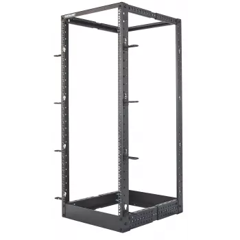 “Intellinet” 19 inch tinklo stovas – atviras rėmas (4 stulpų), 26U, juodas, plokščia pakuotė, maks. 360 kg