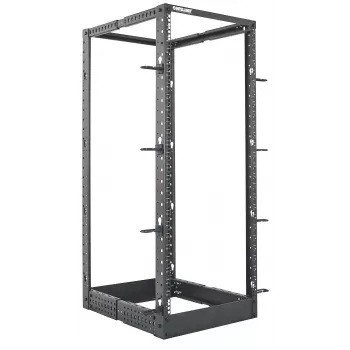 “Intellinet” 19 inch tinklo stovas – atviras rėmas (4 stulpų), 26U, juodas, plokščia pakuotė, maks. 360 kg