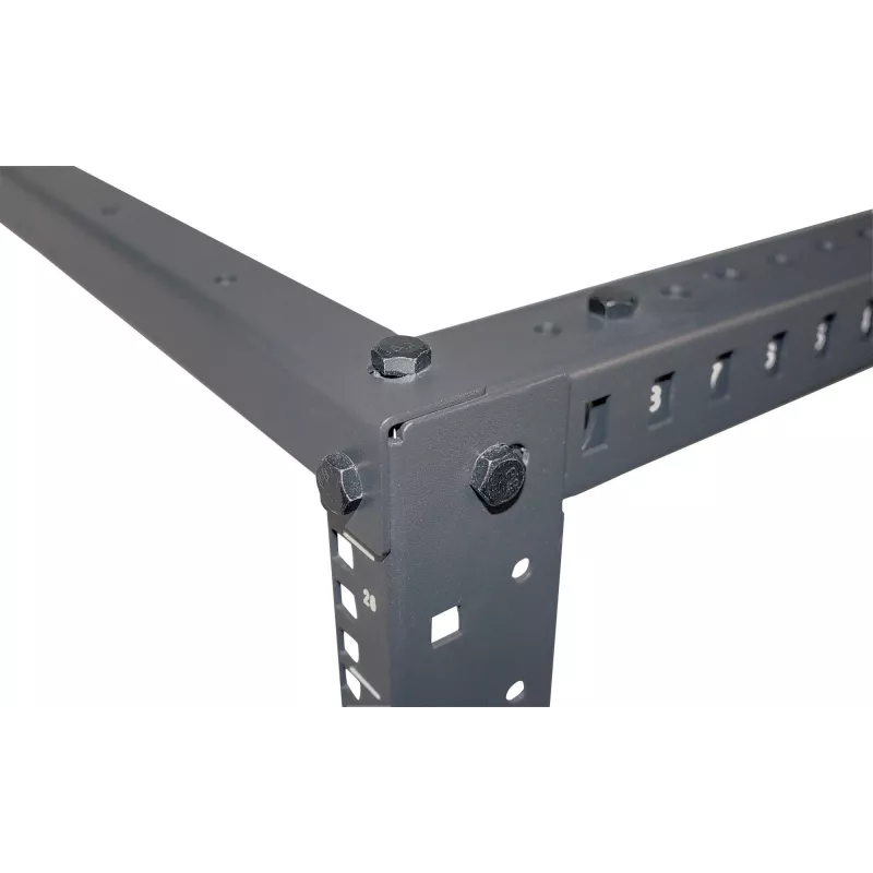 “Intellinet” 19 inch tinklo stovas – atviras rėmas (4 stulpų), 26U, juodas, plokščia pakuotė, maks. 360 kg