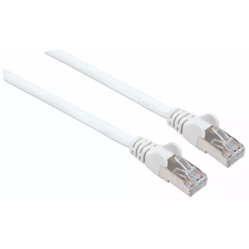 Intellinet tinklo komutacinis kabelis, Cat7 kabelis/Cat6A jungtys, 1 m, baltas, varinis, S/FTP, LSOH / LSZH, PVC, RJ45, auksuoti kontaktai, be užkabų, su apsauginiu gaubteliu, garantija visam naudojimo laikui