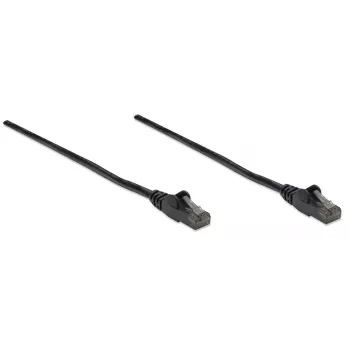 Intellinet tinklo kabelis, Cat6, 10 m, juodas, CCA, U/UTP, PVC, RJ45, paauksuoti kontaktai, bekliūtis, su apsauginiu gaubteliu, garantija visam laikui