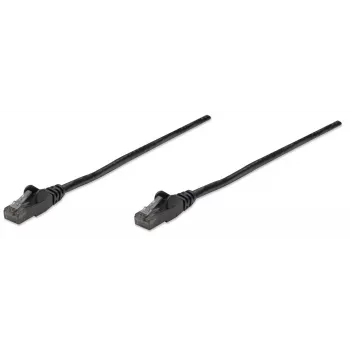 Intellinet tinklo kabelis, Cat6, 10 m, juodas, CCA, U/UTP, PVC, RJ45, paauksuoti kontaktai, bekliūtis, su apsauginiu gaubteliu, garantija visam laikui