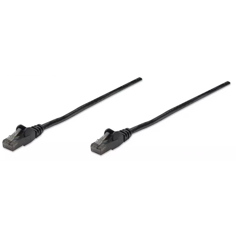 Intellinet tinklo kabelis, Cat6, 10 m, juodas, CCA, U/UTP, PVC, RJ45, paauksuoti kontaktai, bekliūtis, su apsauginiu gaubteliu, garantija visam laikui