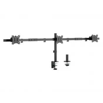 Equip 17 inch–32 inch lankstus trigubo monitoriaus stalinis laikiklis su spaustuvu/prakišamąja jungtimi, 21 kg