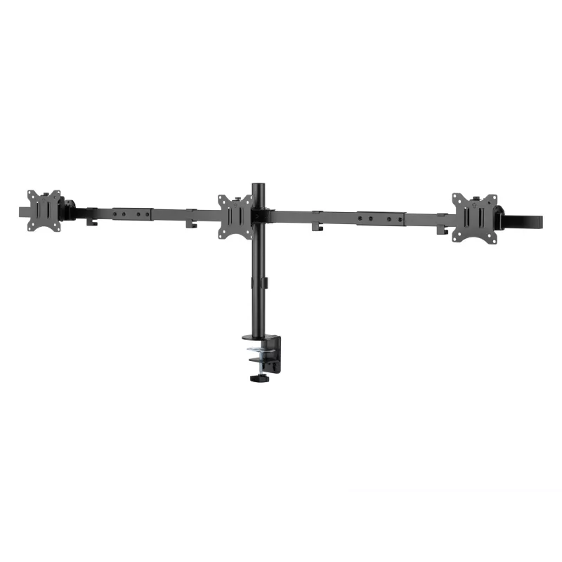 Equip 17 inch–32 inch lankstus trigubo monitoriaus stalinis laikiklis su spaustuvu/prakišamąja jungtimi, 21 kg