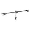Equip 17 inch–32 inch lankstus trigubo monitoriaus stalinis laikiklis su spaustuvu/prakišamąja jungtimi, 21 kg
