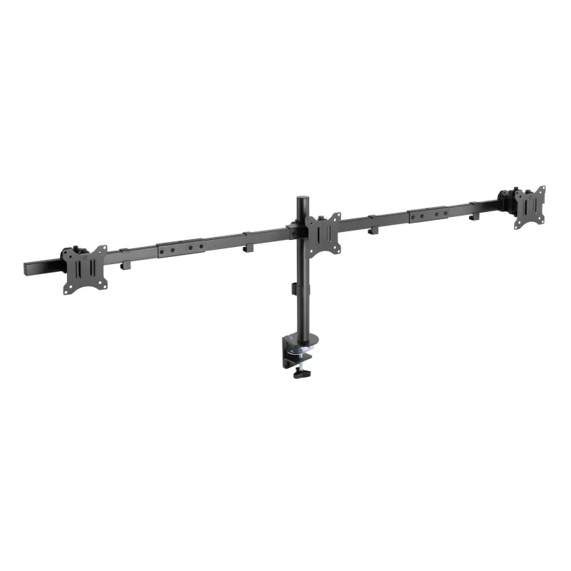 Equip 17 inch–32 inch lankstus trigubo monitoriaus stalinis laikiklis su spaustuvu/prakišamąja jungtimi, 21 kg