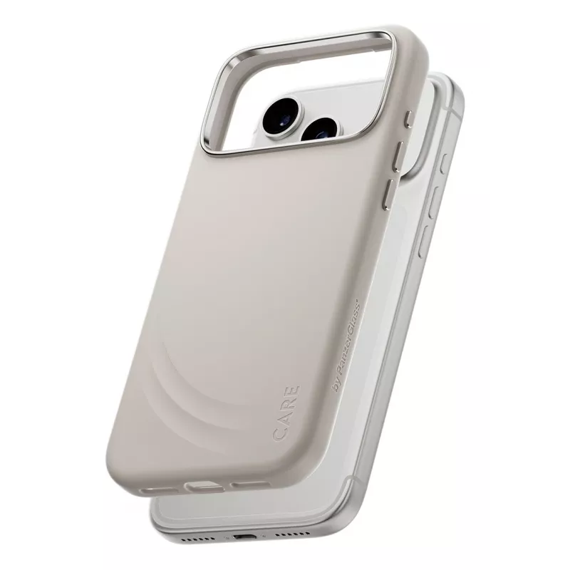 Užvalkalas „PanzerGlass CARE by® Feature FLOW“, vanilės spalvos, su „MagSafe“, skirtas „iPhone 17 Pro Max“