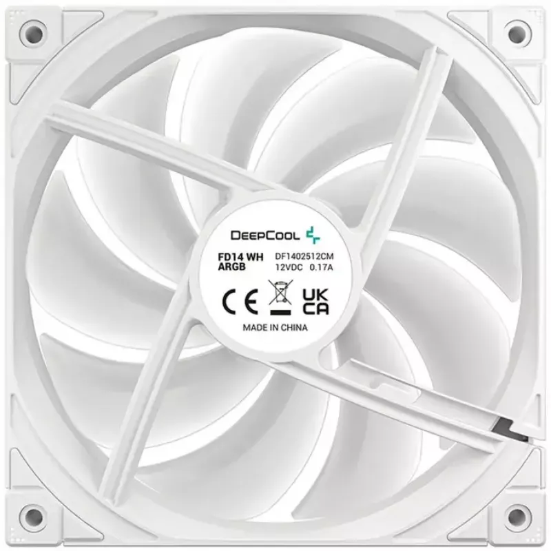 Aušinimo ventiliatorius DeepCool FD14 ARGB White 140mm 3in1 — 140 mm, ARGB, baltas, 3 vnt. rinkinys