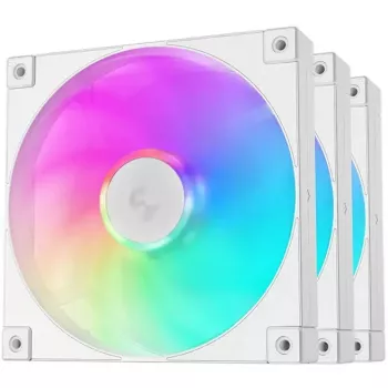 Aušinimo ventiliatorius DeepCool FD14 ARGB White 140mm 3in1 — 140 mm, ARGB, baltas, 3 vnt. rinkinys