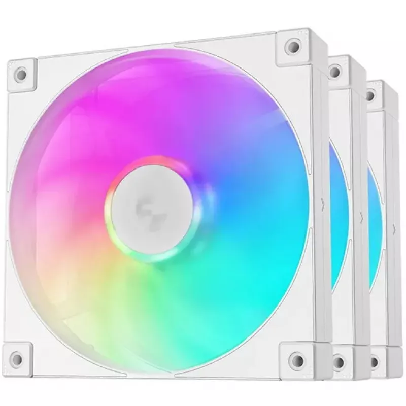 Aušinimo ventiliatorius DeepCool FD14 ARGB White 140mm 3in1 — 140 mm, ARGB, baltas, 3 vnt. rinkinys