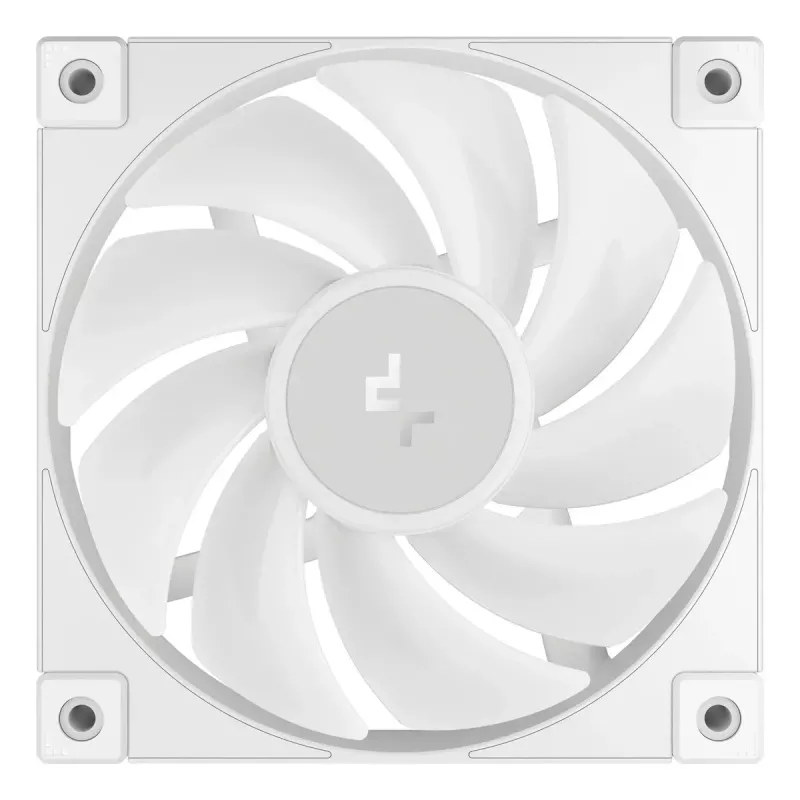 12 cm DeepCool FD12 ARGB kompiuterio korpuso ventiliatorius, baltas, 400–2050 RPM, hidraulinis guolis