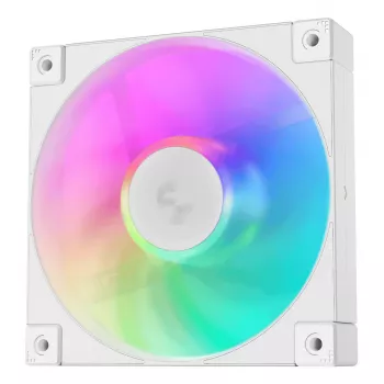 12 cm DeepCool FD12 ARGB kompiuterio korpuso ventiliatorius, baltas, 400–2050 RPM, hidraulinis guolis