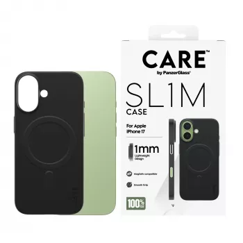 Apsauginis dėklas PanzerGlass SL1M su MagSafe, skirtas iPhone 17, juodas