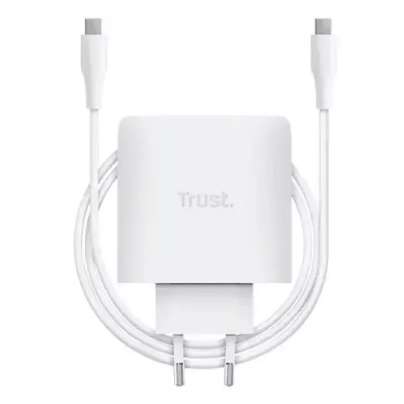 Kroviklis Trust Maxo 65W USB-C GaN kroviklis Vidaus kintamoji srovė Nešiojamasis kompiuteris Išmanusis telefonas Planšetinis kompiuteris