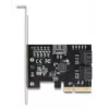 Vidinė SATA adapterio kortelė DELOCK 90890 — PCIe į 5× SATA (JMicron JMB585), žemo profilio, juoda
