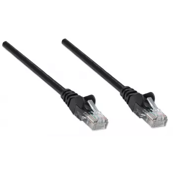 Intellinet tinklo komutacinis kabelis, Cat6A, 0,25 m, juodas, varis, S/FTP, LSOH / LSZH, PVC, RJ45, auksuoti kontaktai, nesikabinantis, su apsauginiu gaubteliu, garantija visam eksploatavimo laikui