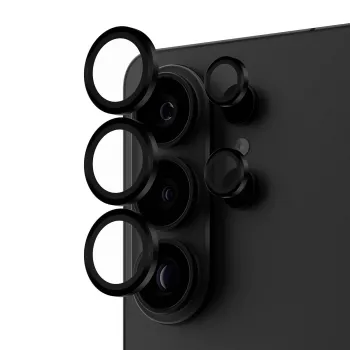 Kameros objektyvo apsauga PanzerGlass Hoops, skirta Samsung Galaxy S26 Ultra — Grūdintas stiklas, silikonas, juoda