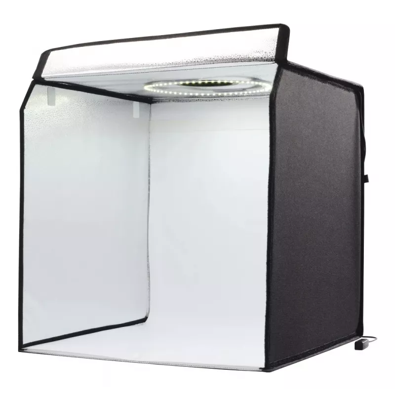 Mini foto studija HAMA sulankstoma dėžė su LED žiedine lempa 50×50 cm, modelis 00004664