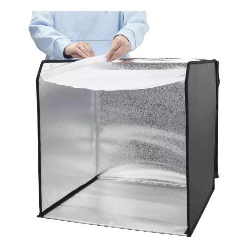 Mini foto studija HAMA sulankstoma dėžė su LED žiedine lempa 50×50 cm, modelis 00004664