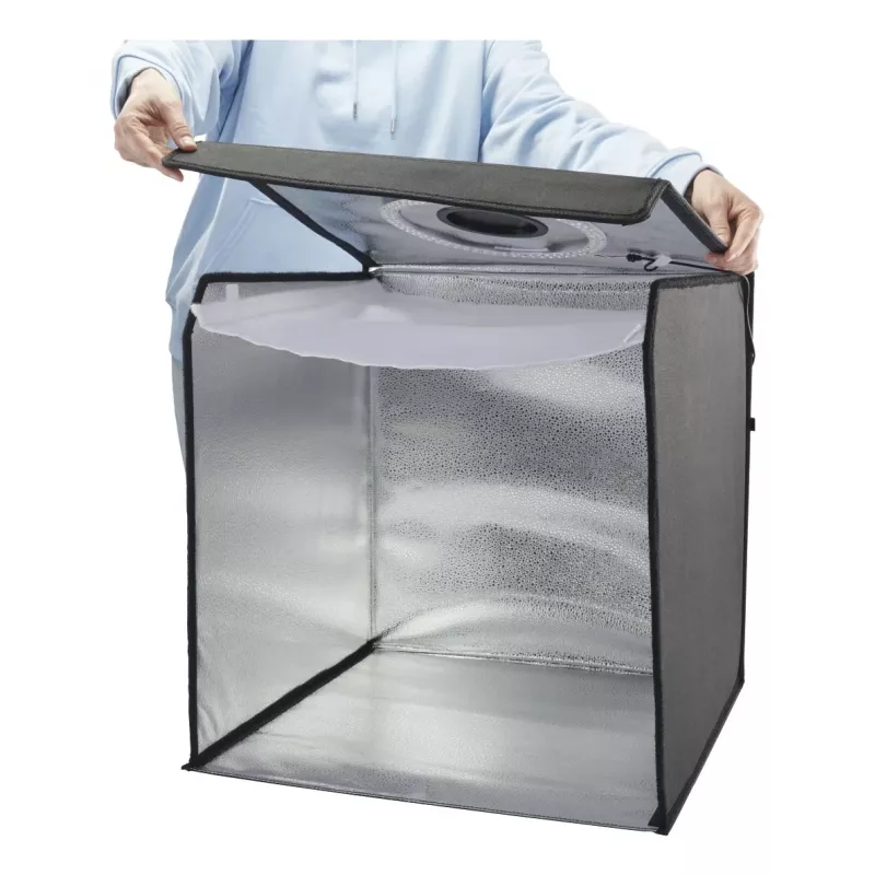 Mini foto studija HAMA sulankstoma dėžė su LED žiedine lempa 50×50 cm, modelis 00004664