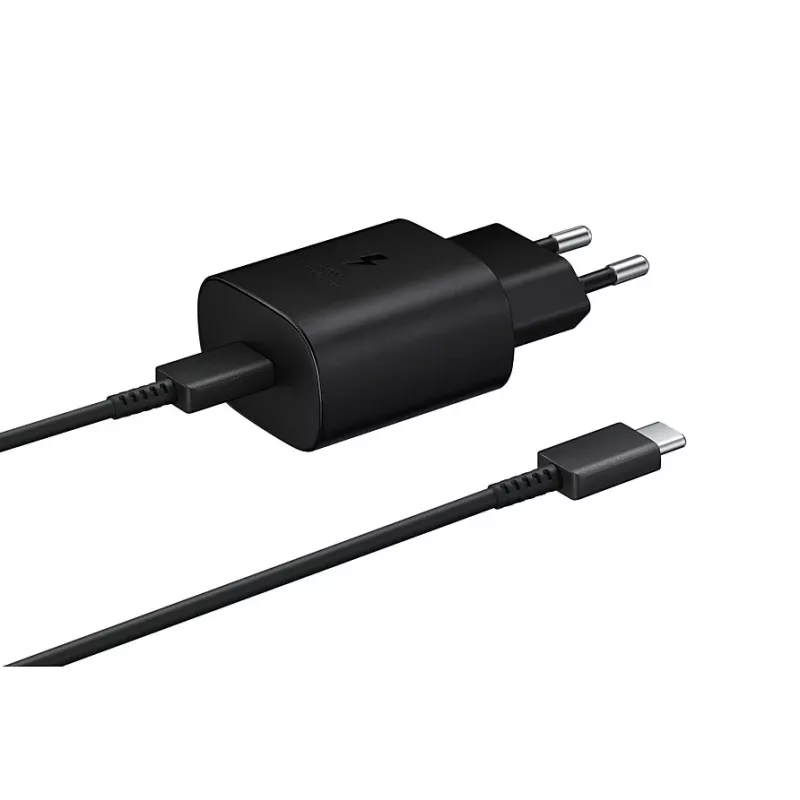 Sieninis įkroviklis Samsung EP-TA800XBEGEU 25 W USB-C greitas įkrovimas, kompaktiškas kintamosios srovės adapteris