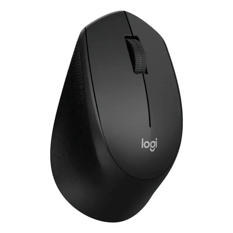 Logitech pelė M330 SILENT PLUS — RF belaidė, dešiniarankė, 1000 DPI, 3 mygtukai, slinkties ratukas, juoda, maitinamas baterijomis