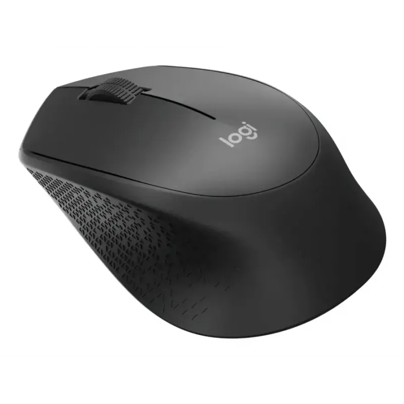 Logitech pelė M330 SILENT PLUS — RF belaidė, dešiniarankė, 1000 DPI, 3 mygtukai, slinkties ratukas, juoda, maitinamas baterijomis
