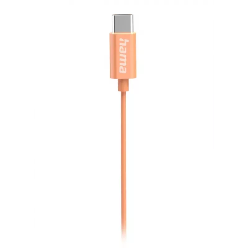 Hama Curly ausinės su mikrofonu laidinės į ausis Skambučiai / Muzika USB Type-C Oranžinė