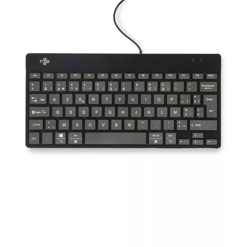 R-Go Tools Ergonominė klaviatūra R-Go Compact Break, kompaktiška klaviatūra su pertraukų programine įranga, AZERTY (BE), laidinė, juoda