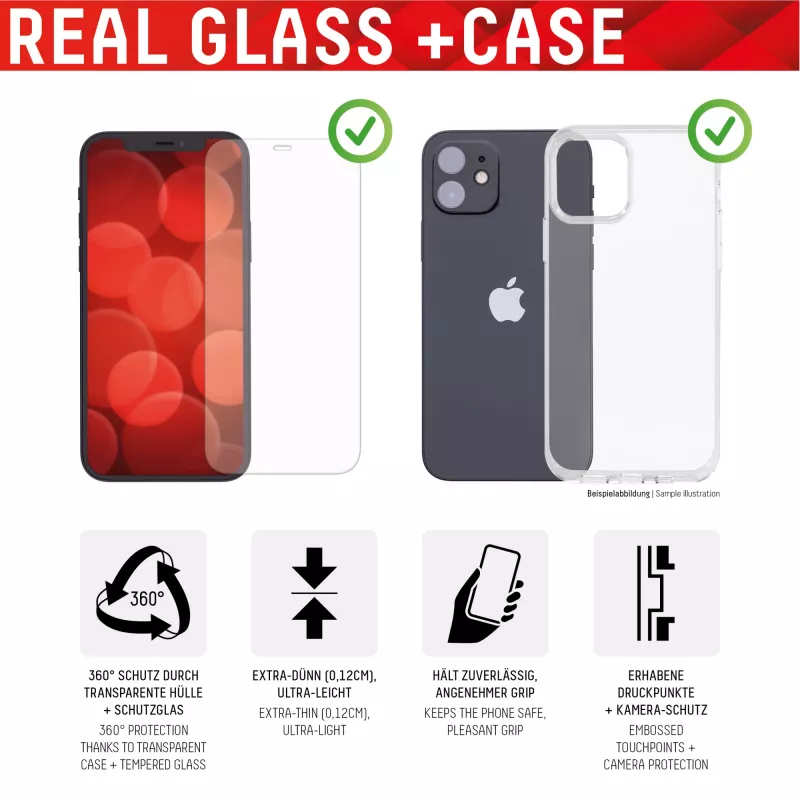 Displex apsauginė plėvelė (10H) + dėklas Apple iPhone 13 Pro, montavimo lipdukas, + dėklas, grūdintas stiklas, atspari įbrėžimams apsauginė plėvelė