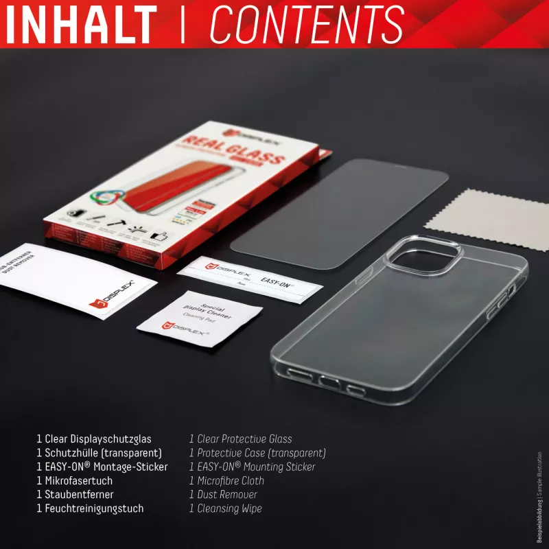 Displex apsauginė plėvelė (10H) + dėklas Apple iPhone 13 Pro, montavimo lipdukas, + dėklas, grūdintas stiklas, atspari įbrėžimams apsauginė plėvelė