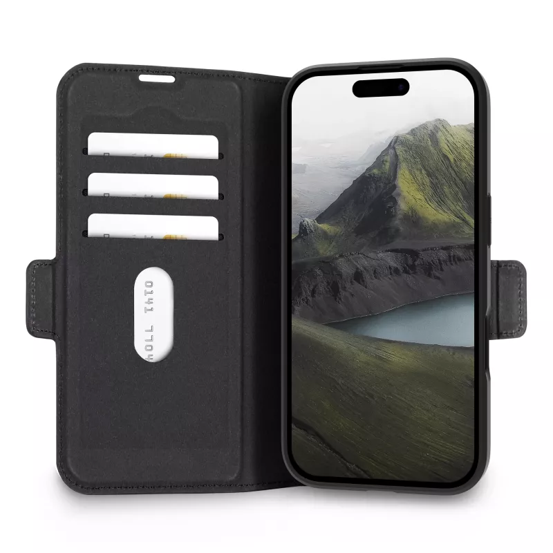 dbramante1928 Flip dėklas iPhone 17 (6.7 colio) Oslo Pro MS — 17 cm ekranas, juodas, 3 kortelių kišenės