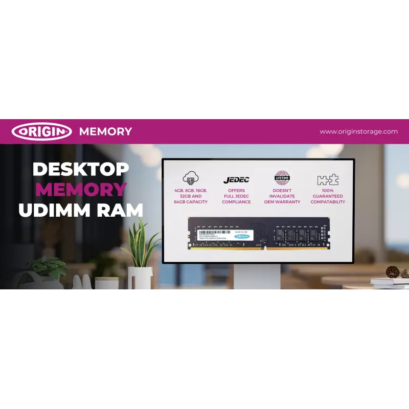 Origin Storage 32 GB DDR4 3200 MHz UDIMM 2Rx8 Non-ECC 1.2 V, 32 GB, 1 x 32 GB, DDR4, 3200 MHz, 288 kontaktų DIMM