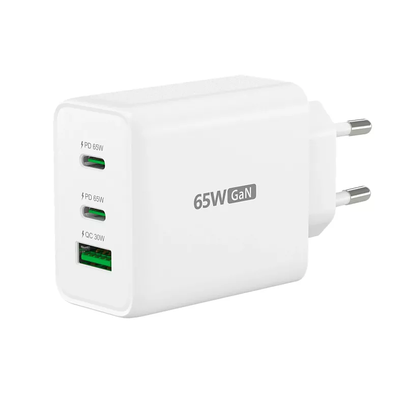j5create JUP3365E-EN 65W GaN USB-C® 3 prievadų įkroviklis, vidaus, kintamoji srovė, baltas