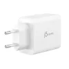 j5create JUP3365E-EN 65W GaN USB-C® 3 prievadų įkroviklis, vidaus, kintamoji srovė, baltas
