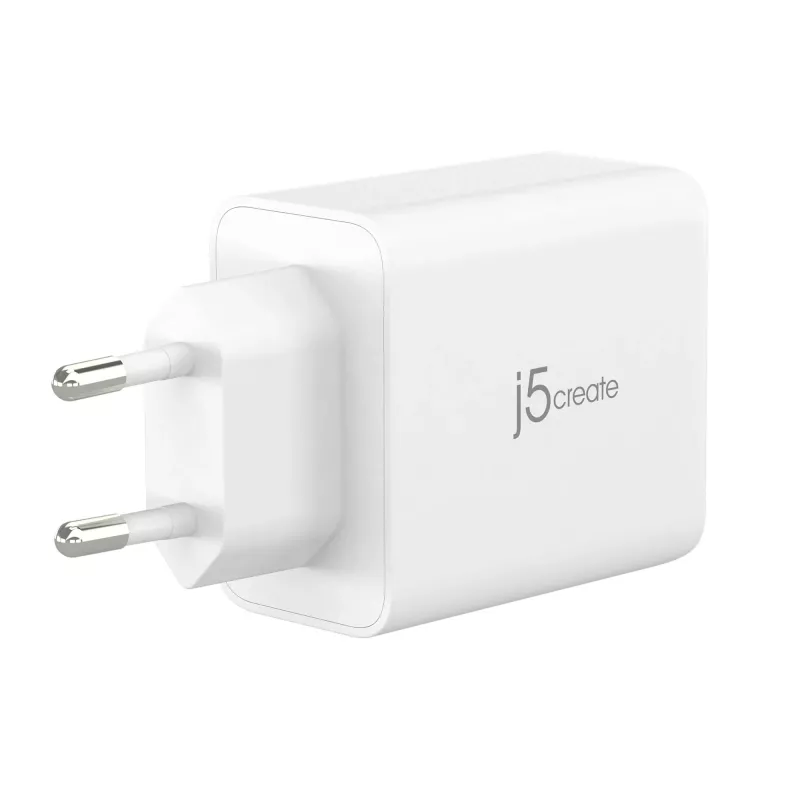 j5create JUP3365E-EN 65W GaN USB-C® 3 prievadų įkroviklis, vidaus, kintamoji srovė, baltas