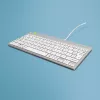 R-Go Tools ergonominė klaviatūra R-Go Compact Break, kompaktiška klaviatūra su pertraukų programine įranga, AZERTY (FR), laidinė, balta